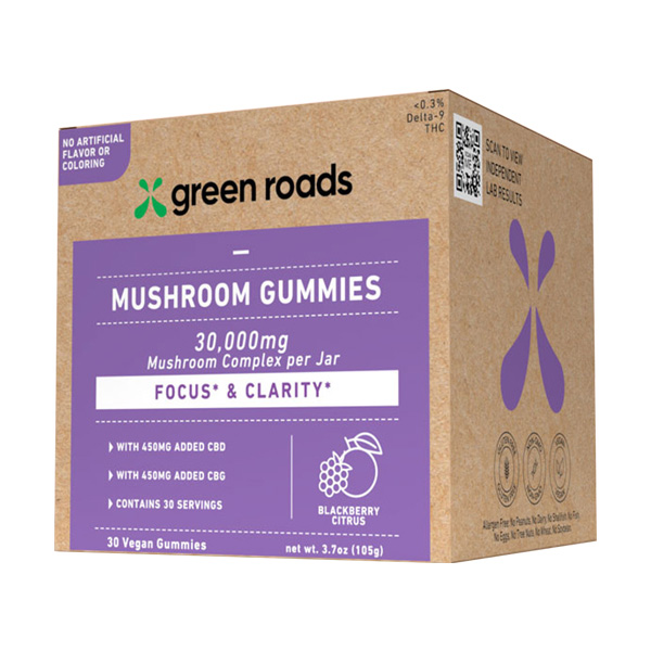 Green Roads Focus Gummies – CBD & Mushroom Extract | 30 Count